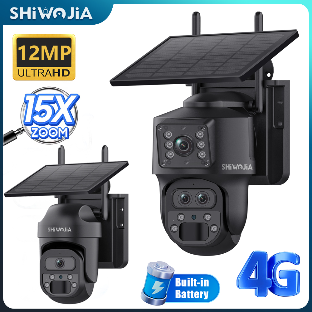 Home Yard Security Cameras - SHIWOJIA 15X ZOOM Solar Camera 4G