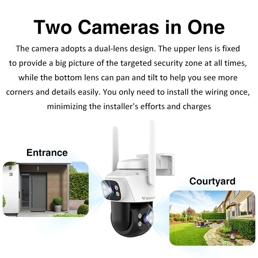 Vstarcam 5.0MP HD Dual Lens Wi - Home Security Kamera ulasan dan harga