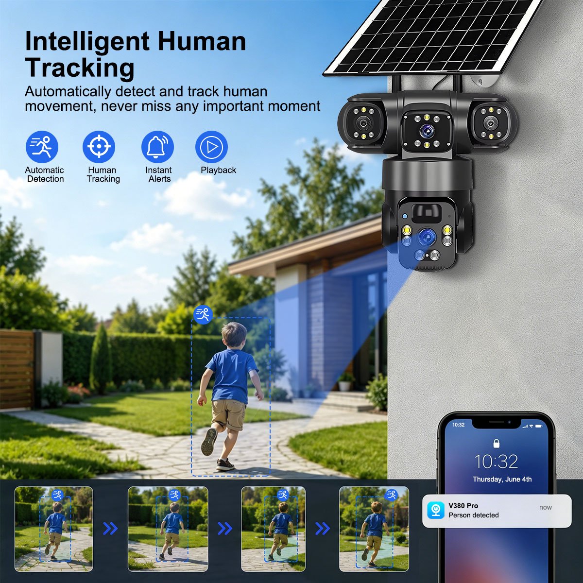 Yucutam solar powered outdoor  - Home Yard Security Cameras ulasan dan harga