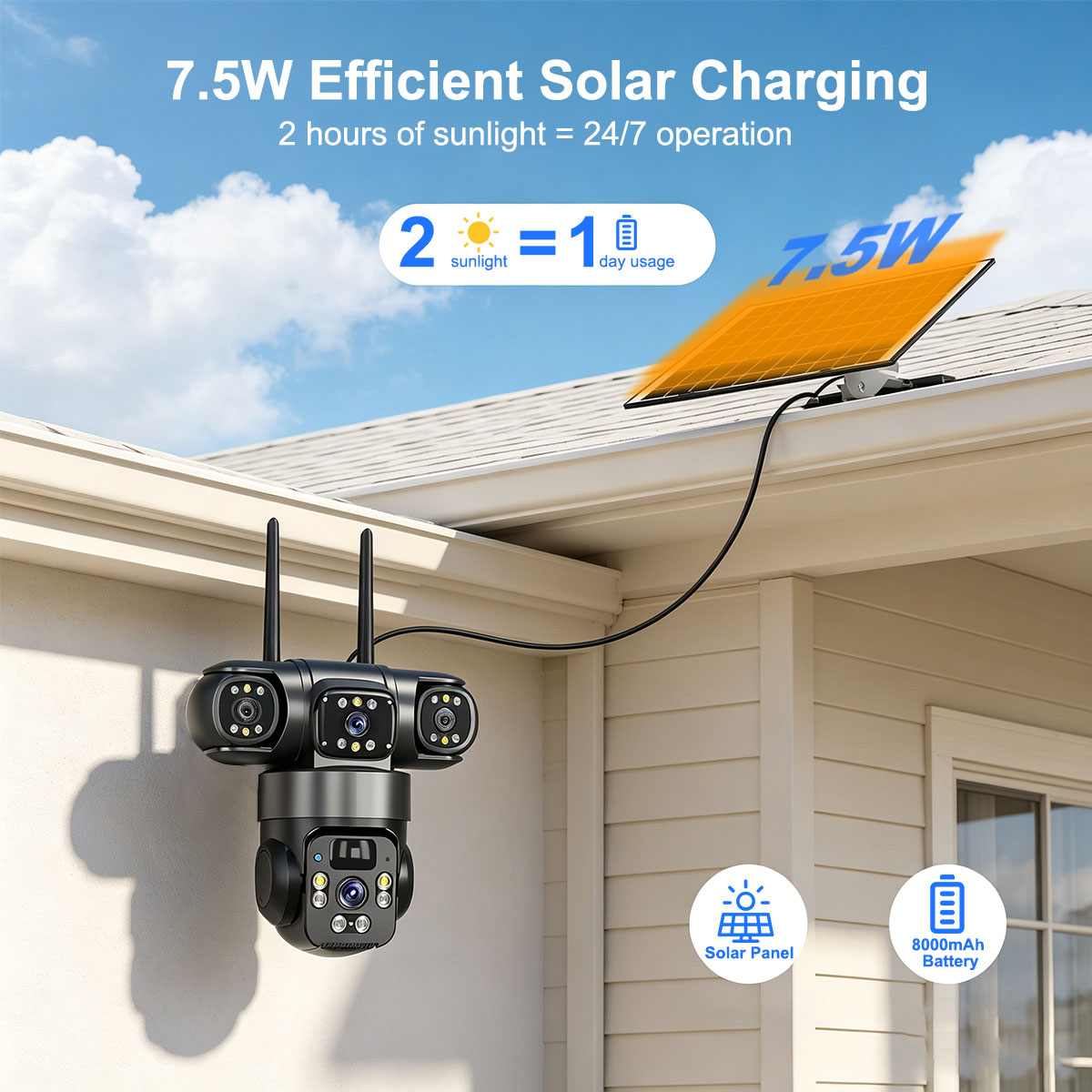 Yucutam solar powered outdoor  - Home Yard Security Cameras ulasan dan harga