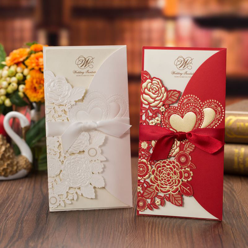 5/10Pcs Laser Cut Wedding Invi - Home Security Laser ulasan dan harga
