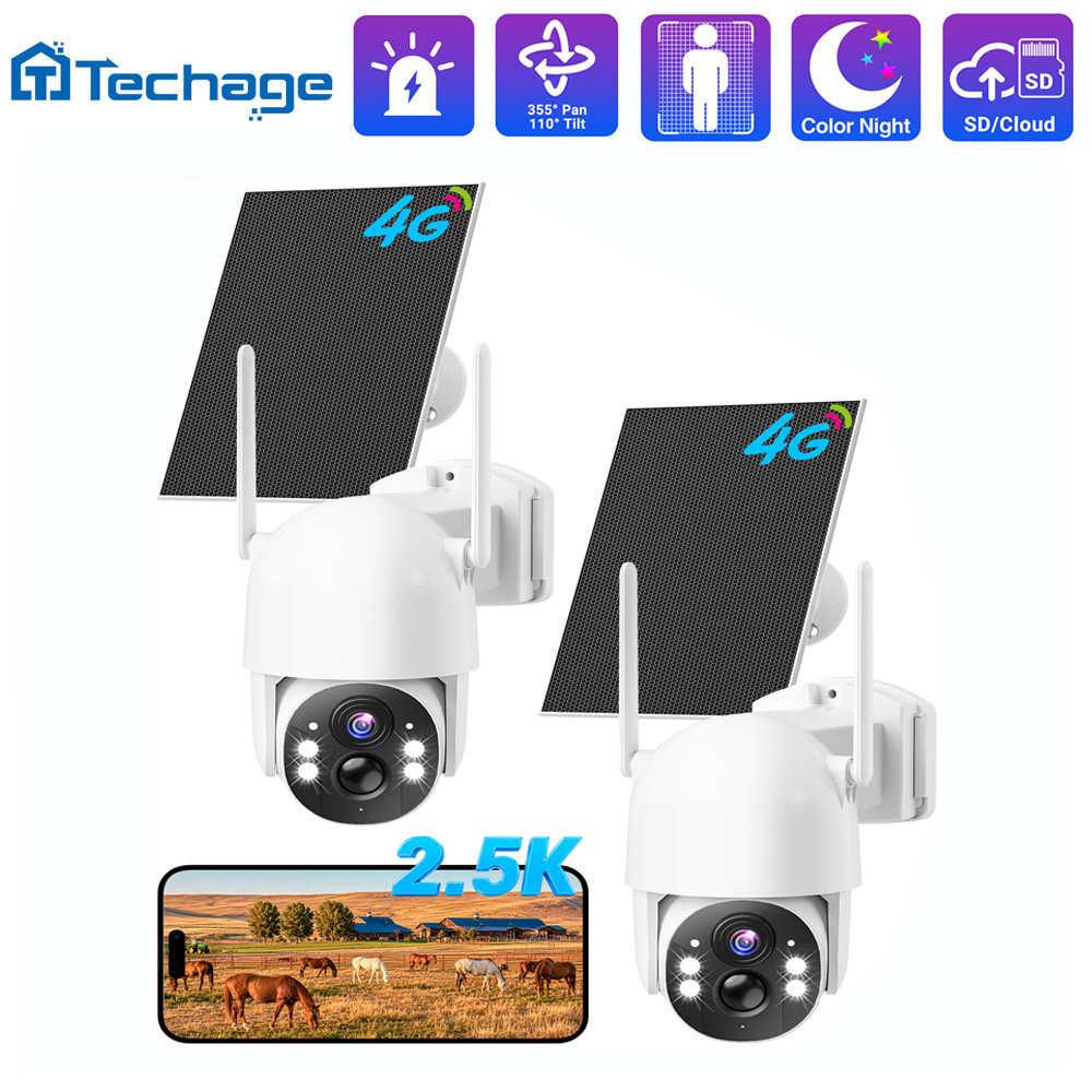 Techage 4G LTE cellular solar  - Home Yard Security Cameras ulasan dan harga