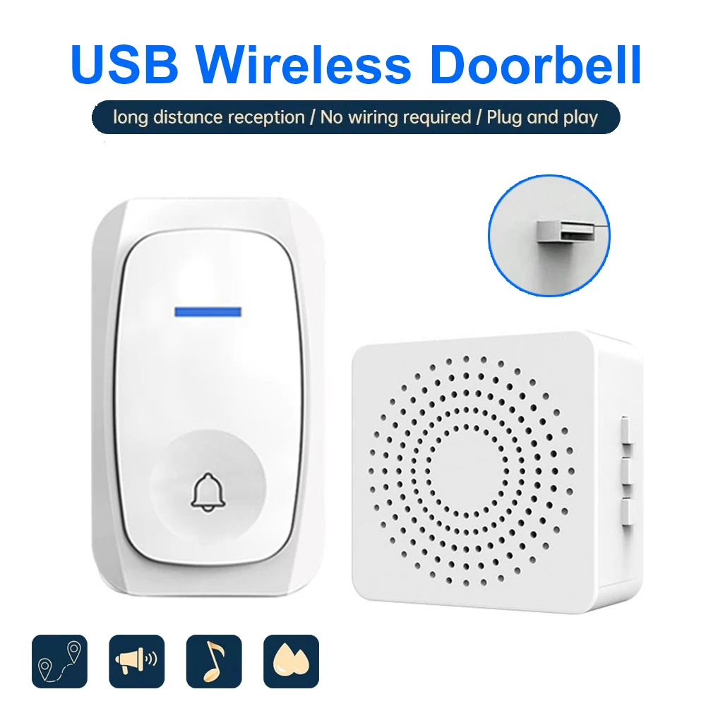 USB Wireless Doorbell Smart We - Home Security Bell ulasan dan harga