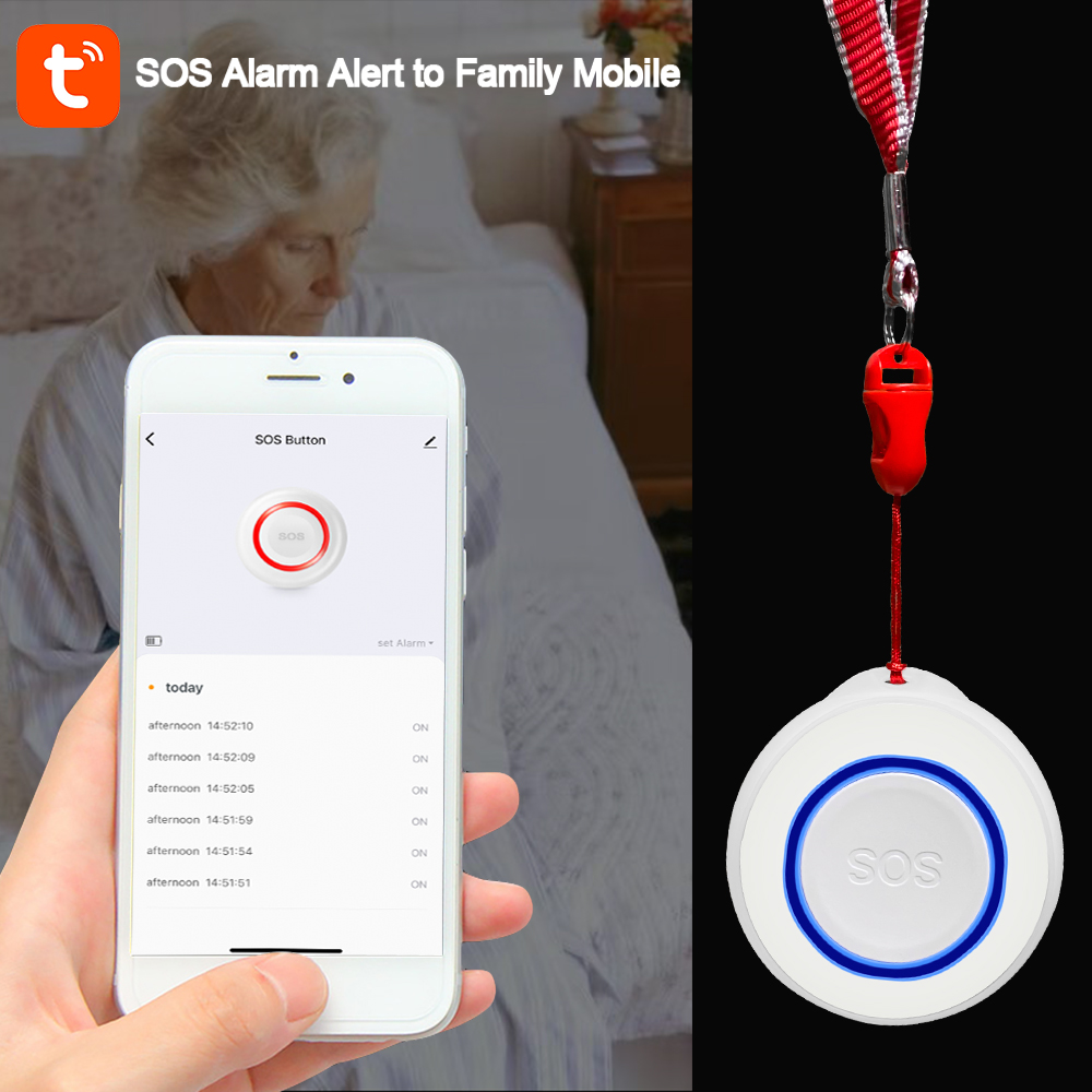 Tuya WiFi SOS Alarm Button Bat - Home Security Outdoor ulasan dan harga