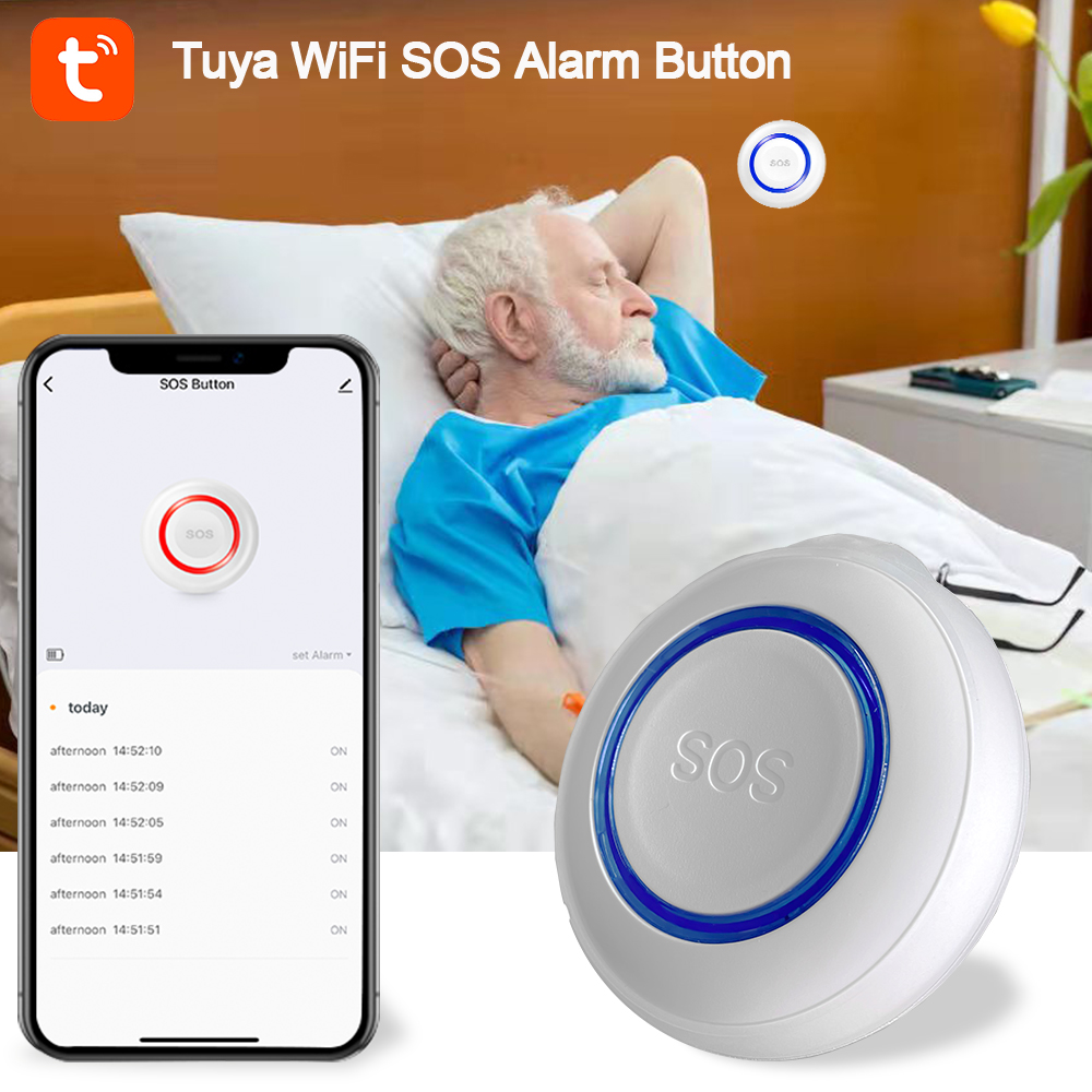 Tuya WiFi SOS Alarm Button Bat - Home Security Outdoor ulasan dan harga