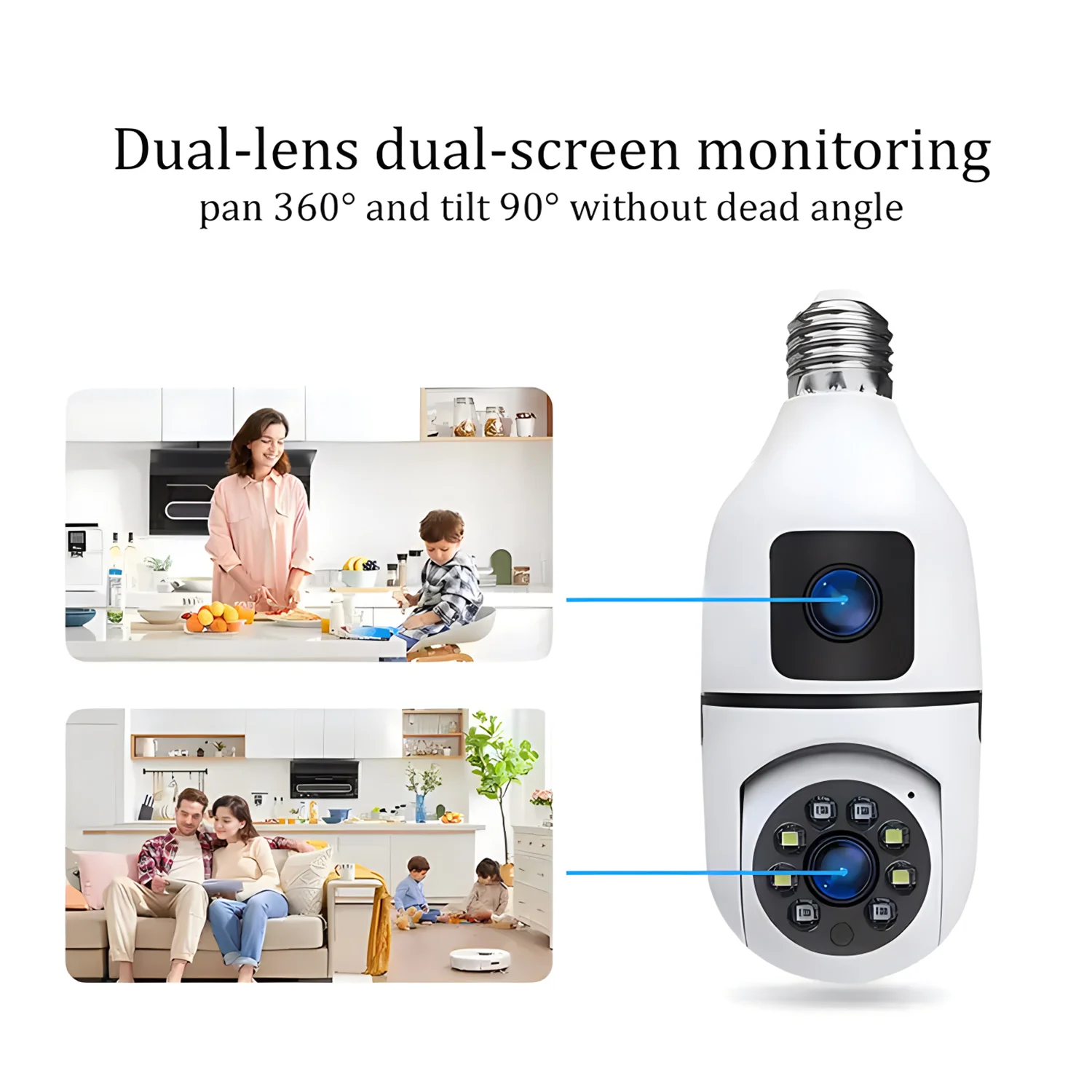 2MP E27 Bulb Surveillance Dual - Home Security Kamera ulasan dan harga