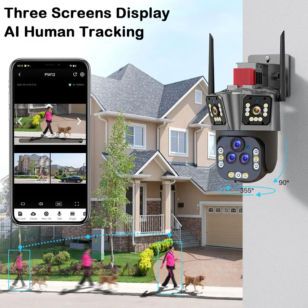 Ultra 20MP 10K WIFI PTZ Contro - Home Yard Security Cameras ulasan dan harga