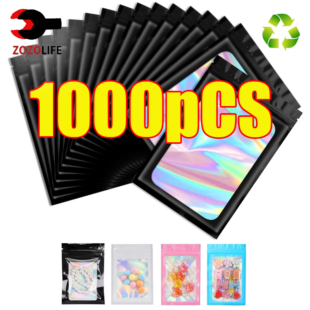10-1000Pcs Holographic Ziplock - Home Security Laser ulasan dan harga