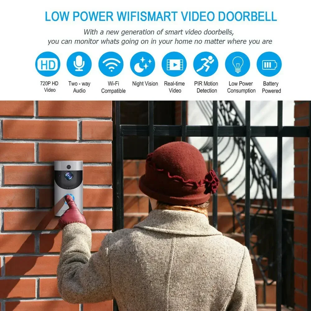 720P HD Smart Home Wireless WI - Home Security Bell ulasan dan harga