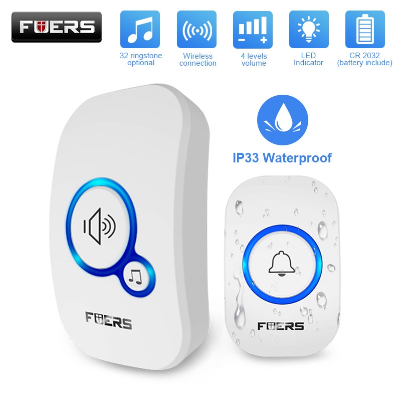 Fuers Wireless Doorbell Waterp - Home Security Bell ulasan dan harga